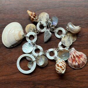 Chico's Bracelet 30th Anniversary Shell and Silver Tone with Magnet Closure